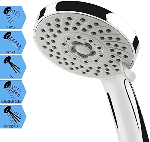 Sanitary Handheld Shower Head 5 Function with Massage, Spa Experience, Full-Chrome Finsh Hand Showerhead, High Pressure, Easy Installation
