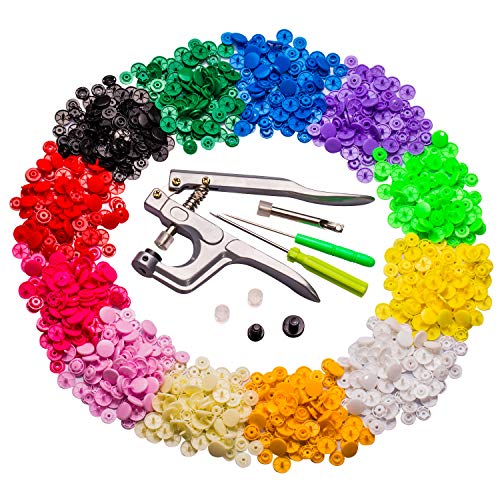 Lynda T8 Plastic Snap Fastener and Snap Pliers- Snap Fastener kit with 240pcs Snap Buttons- for Diapers/Curtains/Kid’s Clothes/Crafts