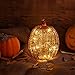 denlix Mercury Glass Pumpkin Lights with Timer for Fall, 7.7