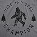 Crazy Dog Men T Shirt Hide and Seek Champion Funny Sasquatch Campfire Story Legend Shirt Bigfoot Tee Humor Witty Graphic Print Dark Heather Grey L