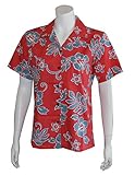 Made in Hawaii ! Women's Classic Hibiscus Flowers Hawaiian Aloha Camp Shirt