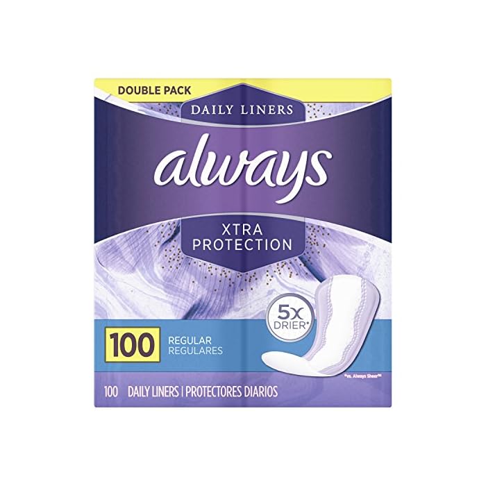 Always Anti-Bunch Xtra Protection, Panty Liners For Women, Light Absorbency, Regular Length, Leakguard + Rapiddry…