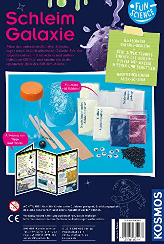 KOSMOS 654177 Fun Science - Schleim-Galaxie, Mixe fünf Verschiedene Schleim-Arten, Experimentierset für Einsteiger und Kinder ab 8 Jahre, Komplett-Set zum Glibber selber Machen – Bild 3