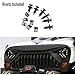 TOPFIRE UPGRADED FRONT GRILL FOR JEEP WRANGLER RUBICON SAHARA SPORT JK/JKU 2007-2018 (MATTE BLACK)