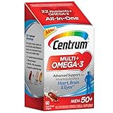 Centrum Multi + Omega-3 (60 Count, 2 Month Supply) Adult Multivitamin and Omega-3 Supplement for Men Over 50, Multivitamin Support for Your Heart, Vitamins B6, B12 and Folate