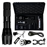 Tactical Flashlight LED By RemLite, Best Car Flashlight & Great For Dog Walking. Includes Rechargeable Military Grade Metal Flashlight