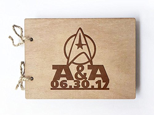 Wedding Guest book (wood) - notebook - Star Trek
