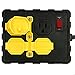 Tower Manufacturing C664502001-13 15 AMP 4-Outlet Circuit Breaker Power Box, 8 Feet, Black/Yellow primary
