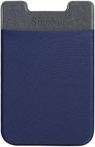 Sincase Ultra Thin Stick-on Stretchy Lycra Phone Wallet Sticker Self Adhesive iPhone Card Holder Sticker ID Pocket for Back of Cell Phone, Samsung, Most Smartphones &amp; Cases, Blue