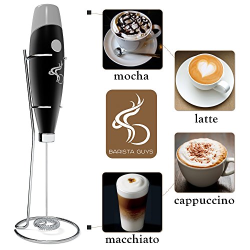 image for Barista Guys Milk Frother - Coffee Frother Set - Electric Handheld Mil
