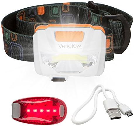 Rechargeable Headlamp - Super Bright Wide Beam with FREE Red Safety Light and USB cord. Perfect for Running, Camping, Biking or any Task. Loved by Men, Women, Kids and Children alike!