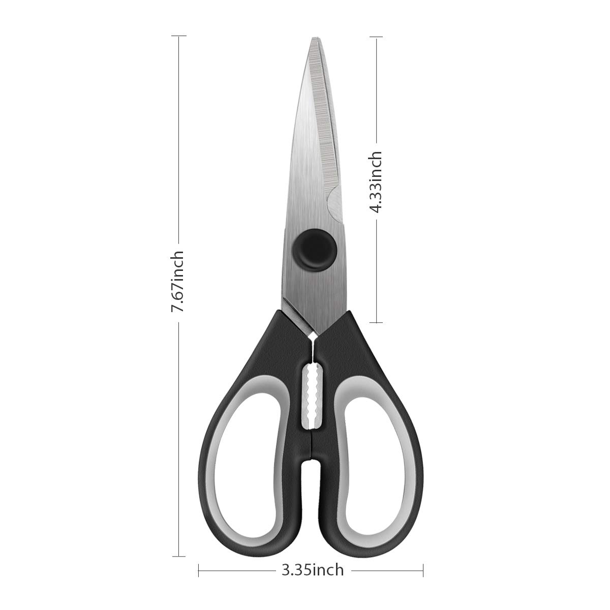 Kitchen Scissors, CUSIBOX Multifunction Come-Apart Kitchen Shears, Heavy Duty Scissors for Herbs, Chicken, Meat and Vegetables, Black