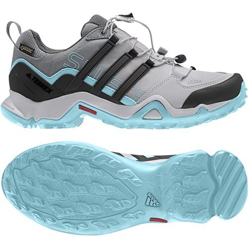 Adidas Terrex Swift R Gtx W Grey Two/Utility Black/Clear Aqua Women's  Hiking Shoes - 7.5 B(M) US