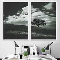 2 Piece Framed Canvas Wall Art Misty Forest Canvas Prints Home Artwork Decoration for Living Room,Bedroom - 16