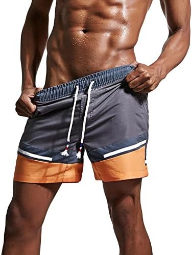 Hmeng Mens Swim Trunks Fashion Swimming Boxer Shorts Nylon Swim Shorts Suits