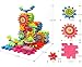 81 Pcs Interlocking Building Blocks and Gears Toy Set with Motorized Spinning Wheels Perfect Gift for Children Kids Puzzle Bricks Gear Wheels Build in Their Own Idea make More Fun