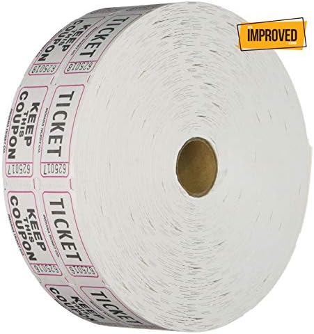 Raffle Tickets 2000 per Roll: White [New Improved Version]