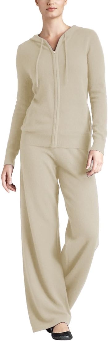 Parisbonbon Women's 100% Cashmere Sweater and Pants Set