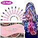 Hair Chalk Pen,12 Colorful Temporary Hair Chalks For Kids And Girls, Salon Washable Hair Dye Chalk, Non-Toxic Hair Chalk Set -Best Gift For Birthday,Party, Cosplay (Included 6 Pcs Disposable Gloves)