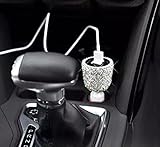 TISHAA Bling Spark Crystal Handmade Dual USB Quality Car charger Designed for Apple and Android Devices (Large, White Crystal)