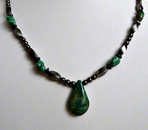 Turquoise Teardrop Magnetite Magnetic Necklace