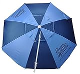 Tommy Bahama 6.5 Ft Beach Umbrella Fiberglass with Sand Anchor Pole UPF 100+ and Tilt