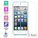 Whiteoak Premium TEMPERED GLASS Screen Protector for Apple iPod Touch 5 5G 5th / 6th(2015 Version) Gen (0.3mm, 9H Hardness, 2.5D Rounded Edges) (2 Pack) with Free Universal Touch Screen Stylus
