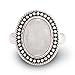925 Oxidized Sterling Silver Natural Moonstone Gemstone Oval Rope Edge Vintage Band Ring Size 8