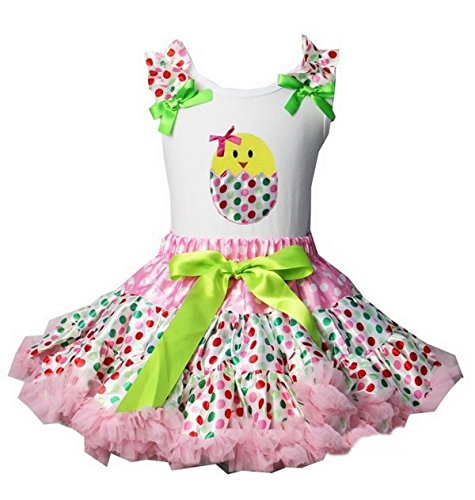 Colorful Easter Egg Pettiskirt Set for Toddler Girls