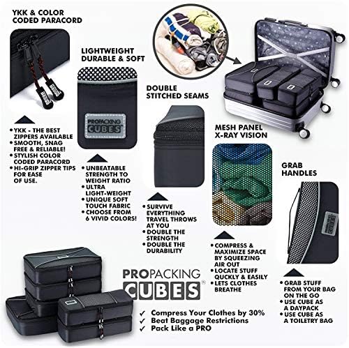 PRO Packing Cubes | 6 Piece Travel Bags Organizer for Luggage | Multi-size Ultralight Travel Cubes | Suitcase Organizer Bags Set | Makes Packing Easy 3 PRO Packing Cubes | 6 Piece Travel Bags Organizer for Luggage | Multi-size Ultralight Travel Cubes | Suitcase Organizer Bags Set | Makes Packing Easy