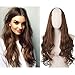 SARLA Light Brown Clip in U Part Half Wig Curly Thick Synthetic Full Head Hairpiece for Women Long 26 Inch Heat Friendly Fiber