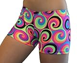 Sixties Swirl Spandex Shorts Inseam in 3 Lengths