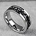 FANSING Jewelry Mens 8mm Black Spinner Chain Design Stainless Steel Ring (8)