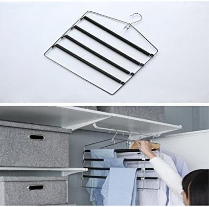 Non-slip Foam Padded Closet Storage for Jeans Trousers Space Saver Storage Pant Rack Closet Hangers Space Saver Clothes Scarf Storage Hanging Rack Set of 2