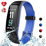 Mgaolo Fitness Tracker Smart Watch,Activity Health Tracker Waterproof Fit Band with Blood Pressure Heart Rate Bit Sleep Monitor Pedometer Step Calorie Counter for Fitbit Android and iPhone (Blue)