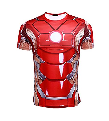 Mxnpolar The Avengers 2 Iron Man Tony Stark Red T-shirt Cosplay Costume