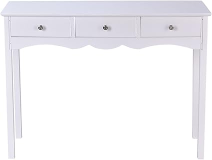 Amazon Com White Console Table Hall Side Accent Table 3 Drawers