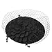 VBIGER Fascinator Hats Wedding Hats Pillbox Hat Woolen Felt Hat Bow Veil For Women (Black 4)