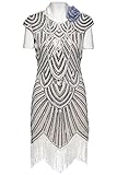 BABEYOND Women's Flapper Dresses 1920s Beaded Fringed Great Gatsby Dress