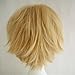 Alacos Unisex Cosplay Short Straight Hair Wig Women Men Anime Comic Con Party Dress Wigs Mix Gold Wig+ Free Wig Cap