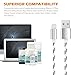MAXGADGET Lightning Cable, iPhone Cable 3Pack(3FT+6FT+10FT) Nylon Braided Lightning to USB Charging Cables iPhone Charger for iPhone 7/ SE / 6s/ 6 Plus/ 6, iPad Air 2, iPad Pro and More-Silver