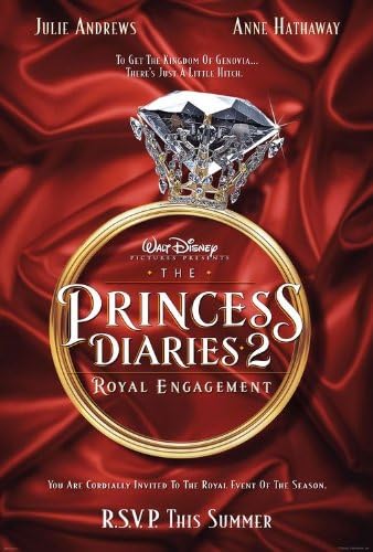 Amazon Com The Princess Diaries 2 Royal Engagement 2004 Original Authentic Movie Poster 27x40 Dbl Sided Anne Hathaway Julie Andrews Hector Elizondo John Rhys Davies Everything Else