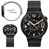 18mm Magnetic Milanese Loop Stainless Steel Magnet Closure Lock Bracelet Strap Band For Huawei Watch 2015, Huawei Watch Jewel (180 Days Warranty) (Magnetic Black)