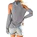 Persun Women's Gray High Neck Cold Shoulder Long Sleeve Cable-knit Sweater