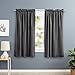 Amazon Basics Room Darkening Blackout Window Curtain with Rod Pocket and Tie Back, 52 x 63 Inches, Dark Gray - Set of 2
