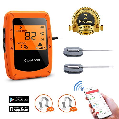 Beaspire Bluetooth Meat Thermometer for Grilling with APP (2 Probes) Digital Wireless Remote Grill BBQ Smoker Thermometer Oven Safe for Smokers Kitchen Food Cooking