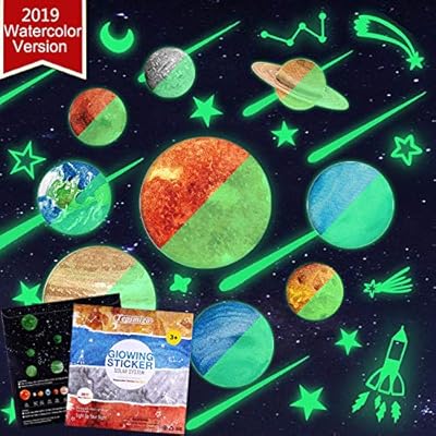 Tepsmigo 68pcs Glow In The Dark Stars And Planets Wall Stickers 9