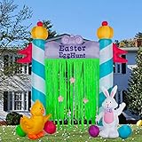 YIHONG 9Ft Easter Inflatables Archway Decorations with Bunny and Chick, Outdoor Easter Decorations, Yard Lawn Inflatable Decor with LED Lights