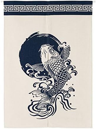 MR FANTASY Japanese Noren Doorway Curtain/Tapestry Blackout Door Durtain Panel Chinese Fish 33''X47''