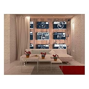 Old Camera on The Wooden Table - Removable Wall Mural | Self-Adhesive Large Wallpaper - 66x96 inches